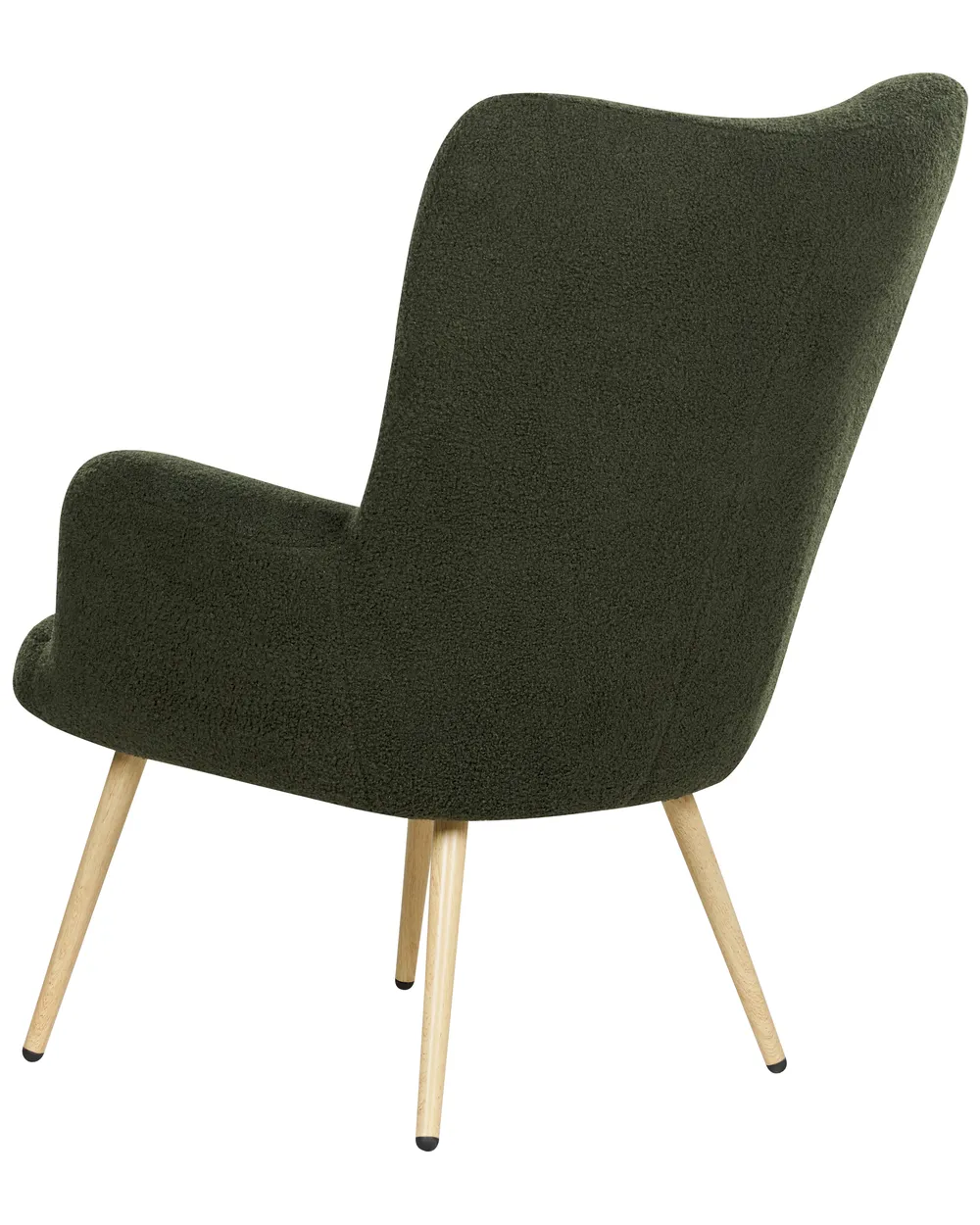 Poltrona Wingback VEJLE con poggiapiedi Bouclé Verde scuro_901578