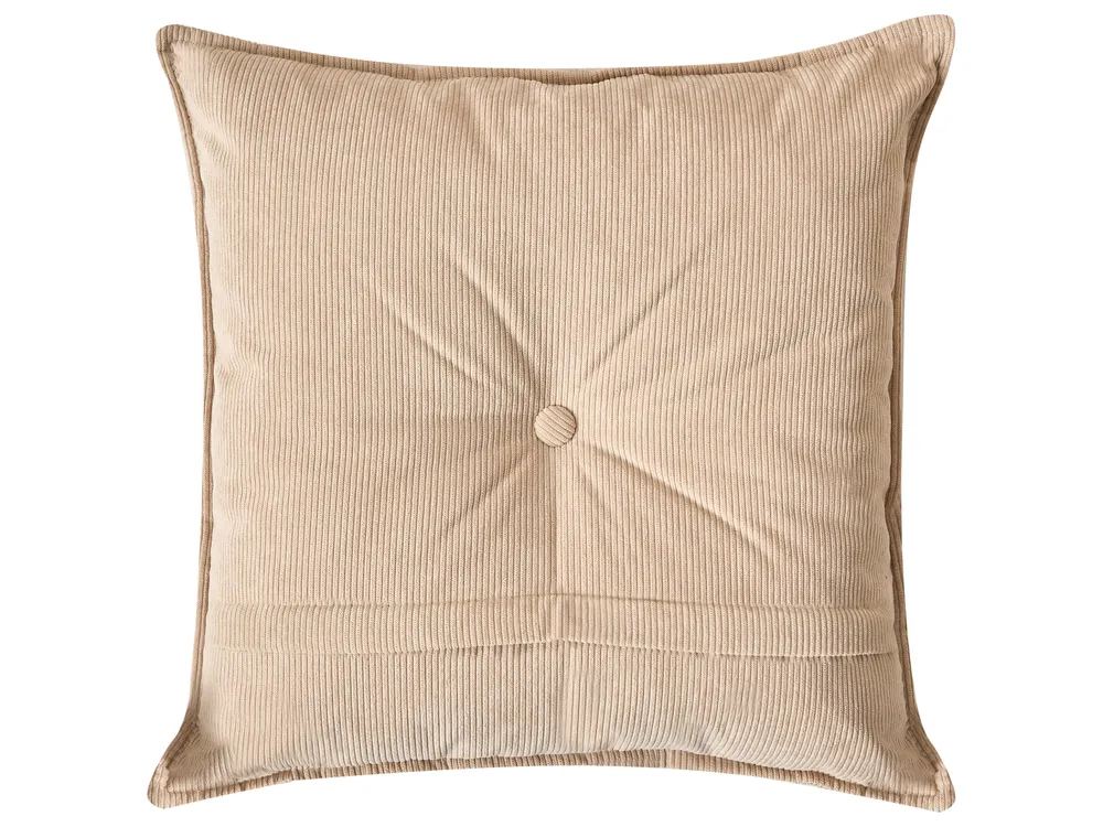 Corner Sofa 3 Seater DOLVA Corduroy Beige Right Hand_984478