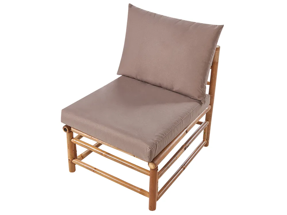 Garden Lounge Set with Table 5 Seater CERRETO Bamboo Taupe Left Hand_908897