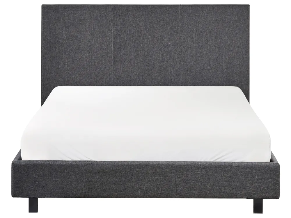 Bett mit Lattenrost Stoff ALBI 120 x 200 cm Grau_1060931