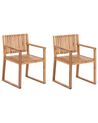 Lot de 2 chaises de jardin en bois d'acacia clair SASSARI II_923734