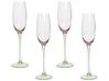 Sada 4 úzkych pohárov na šampanské 200 ml ružovo-zelená DIOPSIDE_912621