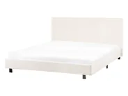Bed Boucle ALBI 140 x 200 cm (EU Double) Off-White_981888