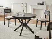 Extending Dining Table TYMIS Black Oak 107/137 cm 107 cm_1020183