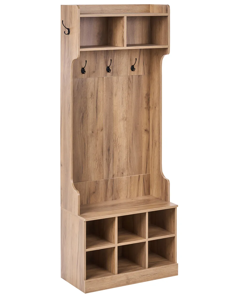 URBNLIVING Scarpiera Con Appendiabiti Whitefield - Legno E Metallo, Finitura Rovere O Bianco, 170 Cm