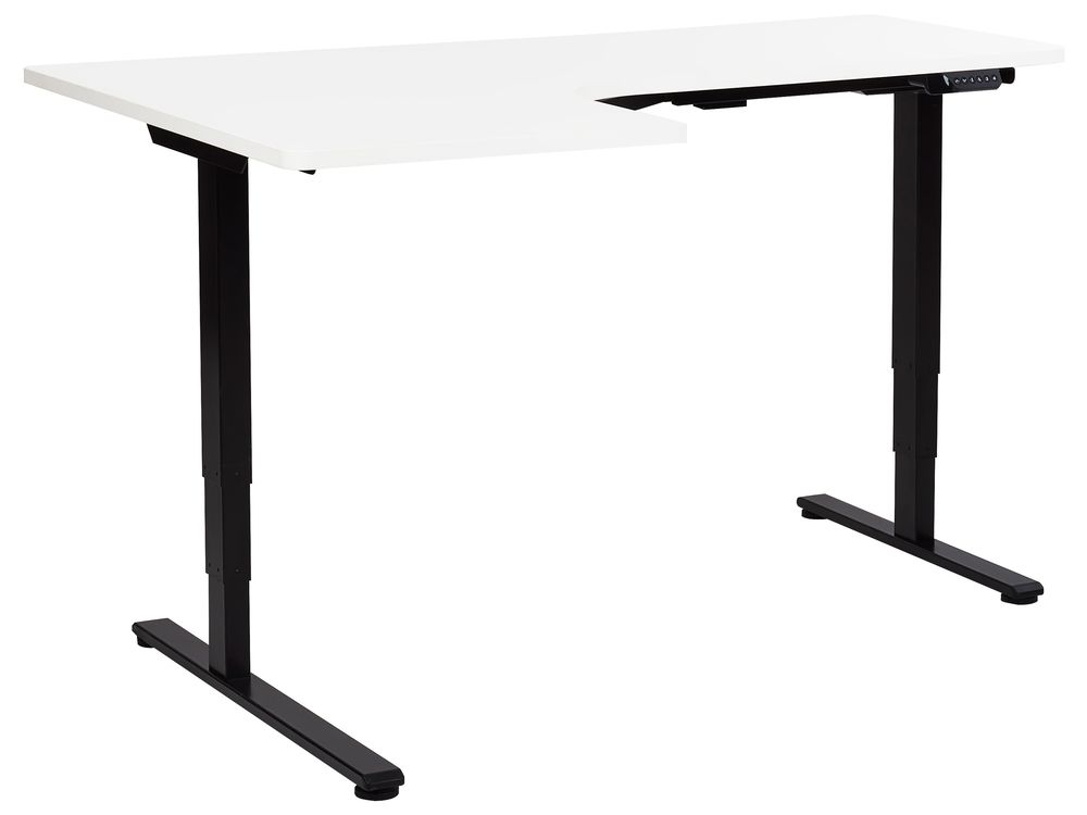 Bureau Réglable En Hauteur 110x60 Cm - Ajustement Manuel 72-115 Cm - Blanc - Plan De Travail Résistant - 9