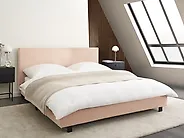 Bed Boucle ALBI 160 x 200 cm (EU King Size) Beige_1176513