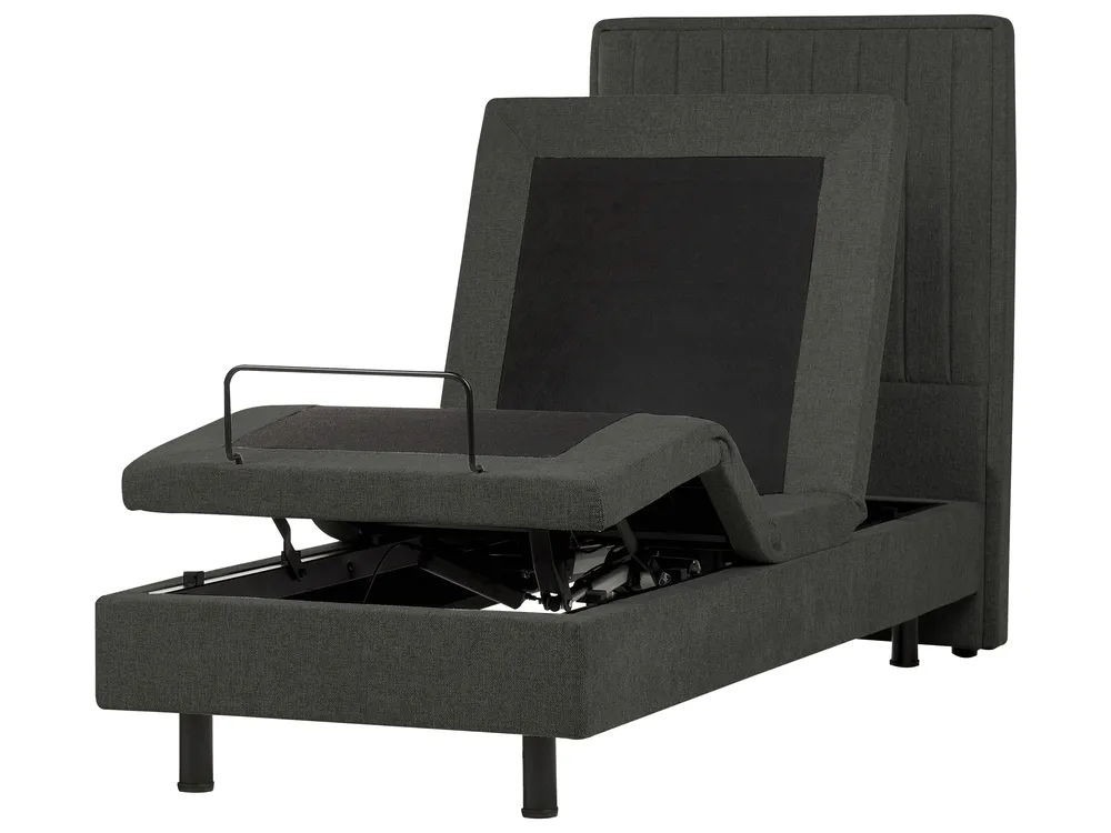 Adjustable Bed Fabric DUKE II 80 x 200 cm (EU Small Single) Dark Grey_987331
