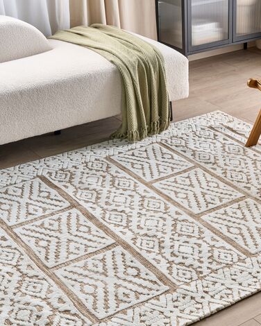 Area Rug 160 x 230 cm Off-White and Beige GOGAI