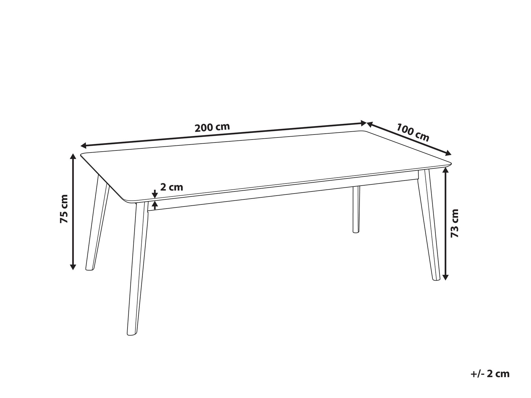 Dining Table 200 x 100 cm Dark Wood MADOX_797737 Dining Table 200 x 100 cm Dark Wood MADOX_797737