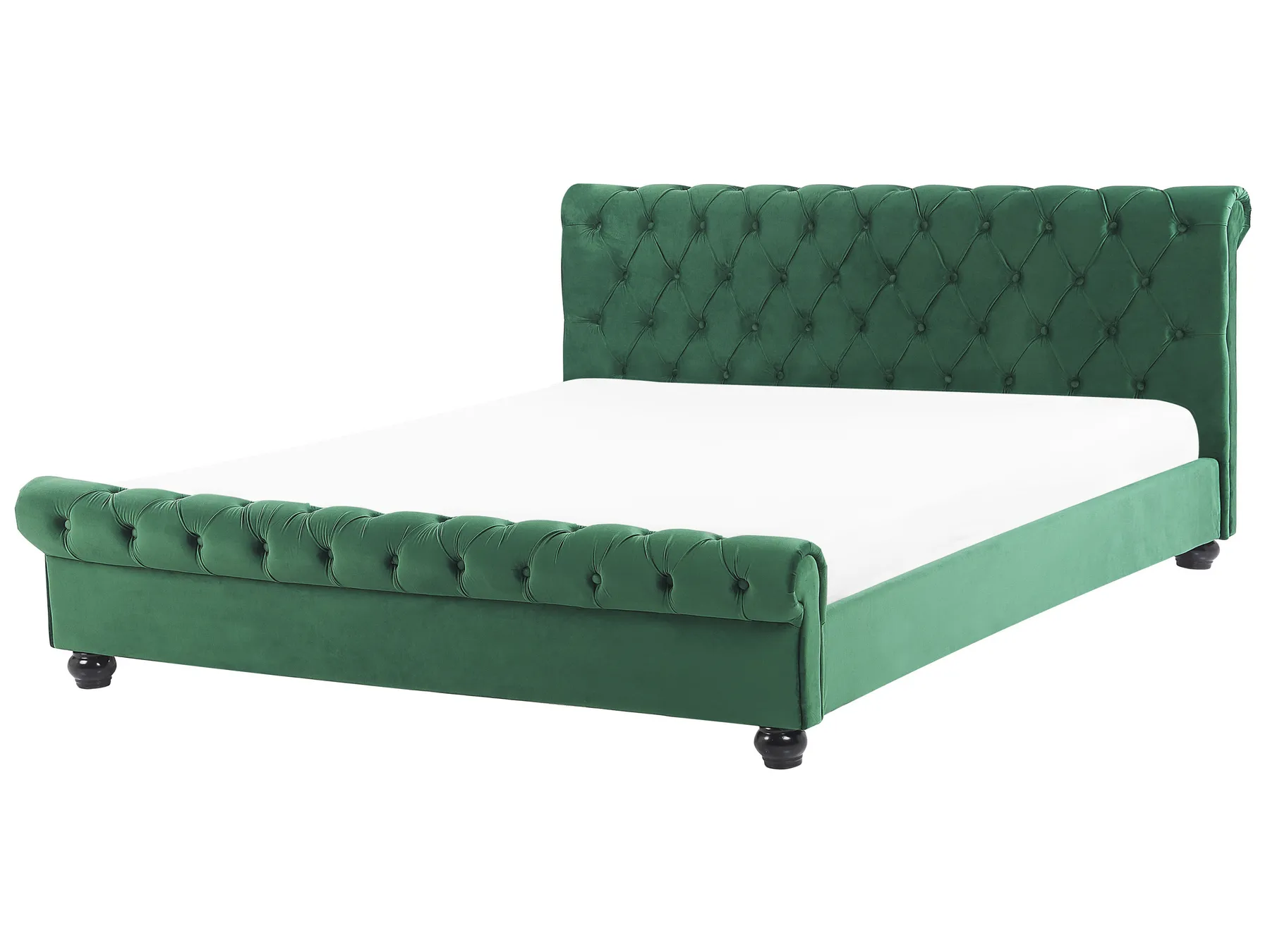 Wasserbett Samtstoff AVALLON 160 x 200 cm Smaragdgrün_846840