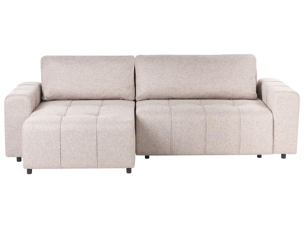 Corner Sofa 4 Seater LUNNER Corduroy Beige Left Hand | Beliani.co.uk