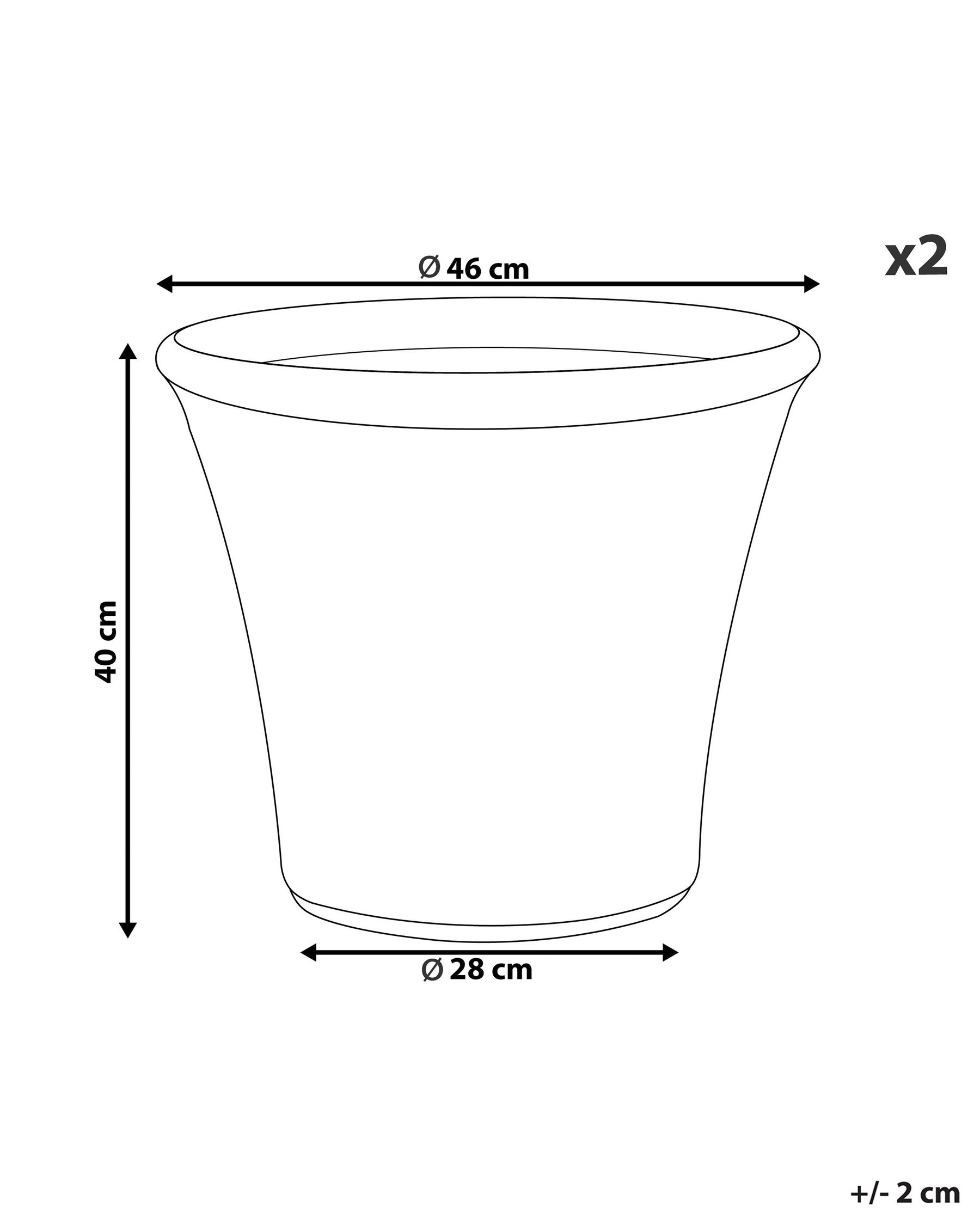 Set of 2 Plant Pots ⌀ 46 cm Navy Blue KOKKINO_841550 Set of 2 Plant Pots ⌀ 46 cm Navy Blue KOKKINO_841550