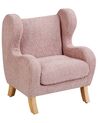 Kids Boucle Armchair Pink FARUM_923756