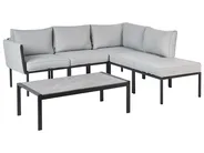 Garden Lounge Set with Table 5 Seater SKALA Metal Light Grey_934639
