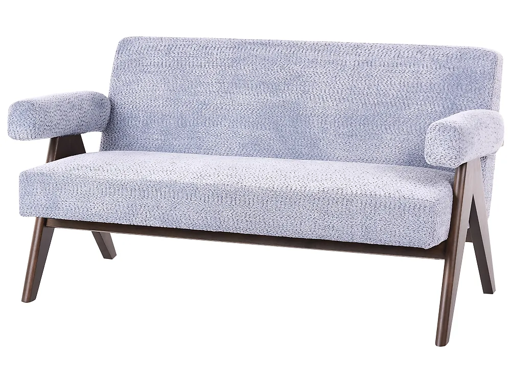 Sofa dla 2 osób TAMRE Szenil Błękitny / ciemnobrązowy_1183255