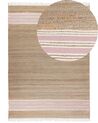Jute Area Rug 160 x 230 cm Beige and Pastel Pink MIRZA_847325
