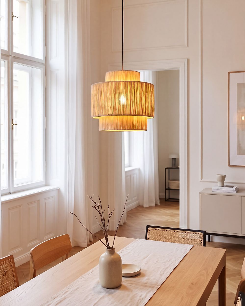 Pendant Lamp MAGECH Wicker Natural
