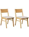 Conjunto de 2 sillas de comedor ENOLA Madera Marrón claro/Gris claro