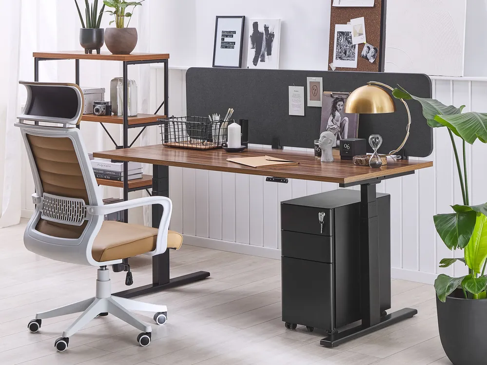 Desk Screen WALLY 180 x 40 cm Dark Grey