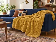 Coperta ELOVA 150 x 200 cm Senape_1178097