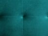 Divansoffa 6-sits med sovfunktion + fotpall sammet blågrön ABERDEEN_751914
