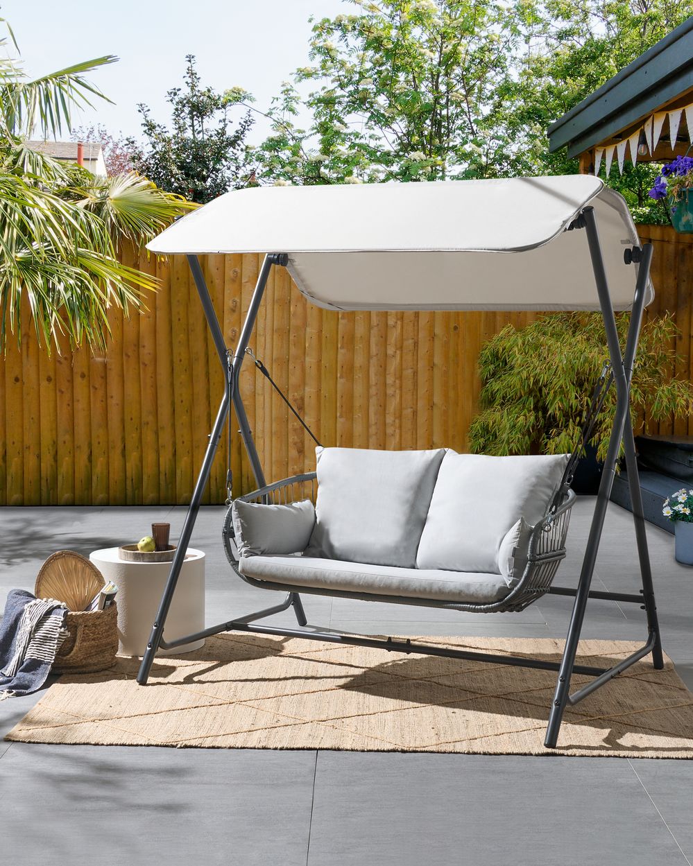 Patio Swing FIASTRA Metal Light Grey