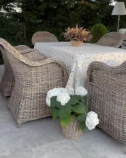 Gartensessel 2er Set mit Auflagen SUSUA II Rattan Naturfarben_1172357