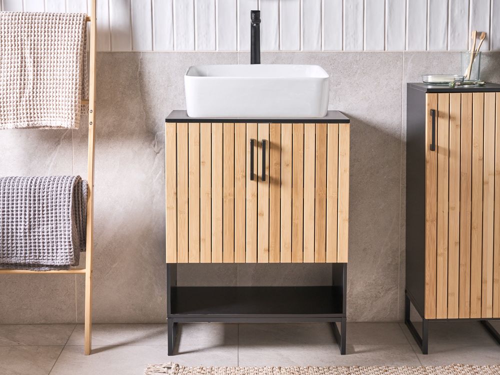 Vaskeskab MISCANTI 60 cm Bambus Lysebrun