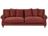 Háromszemélyes piros kárpitozott kanapé EIKE_918830