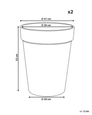 Kétdarabos virágcserép szett TROLLIUS 41 cm Bézs_1133016