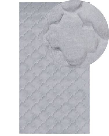 Kunstfellteppich Kaninchen grau 80 x 150 cm Shaggy GHARO