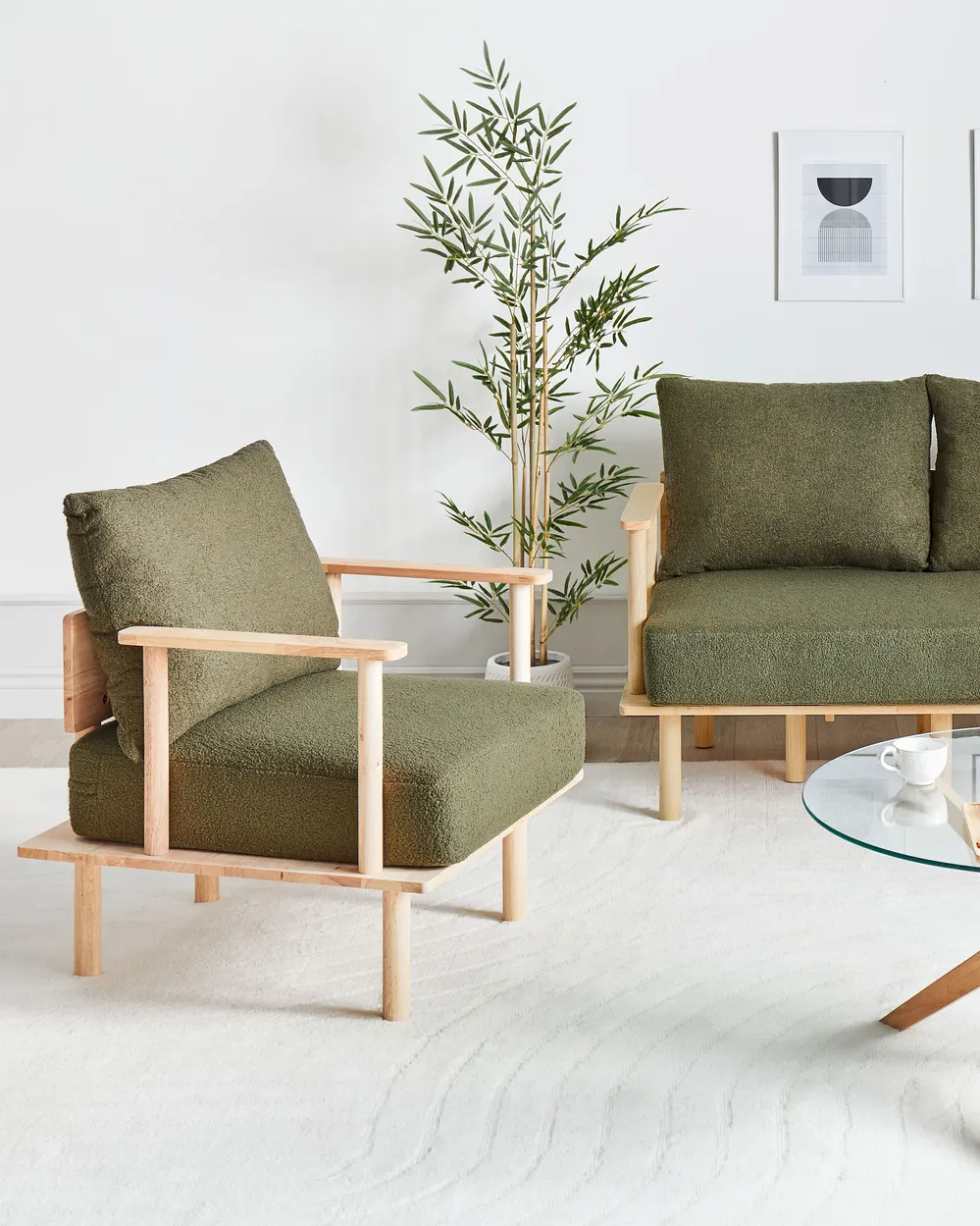 Poltrona ASKER Bouclé Verde scuro_933369