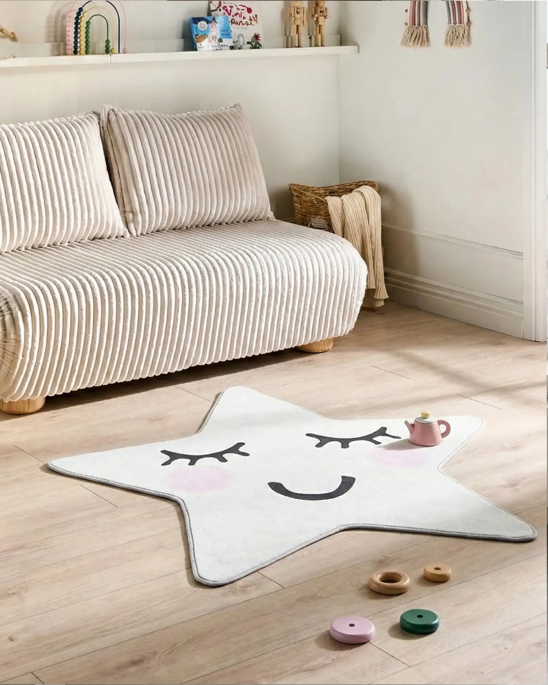 Tappeto per bambini SIRIUS Bianco 120 x 120 cm_1054137