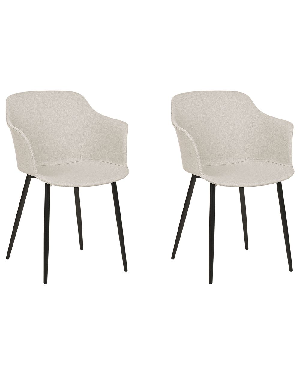 Lot de 2 chaises de salle à manger ELIM Beige clair