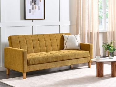 Fabric Sofa Bed Yellow VEHKOO