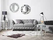 Sofa 2-Sitzer VISSLAND Stoff Hellgrau_1149652
