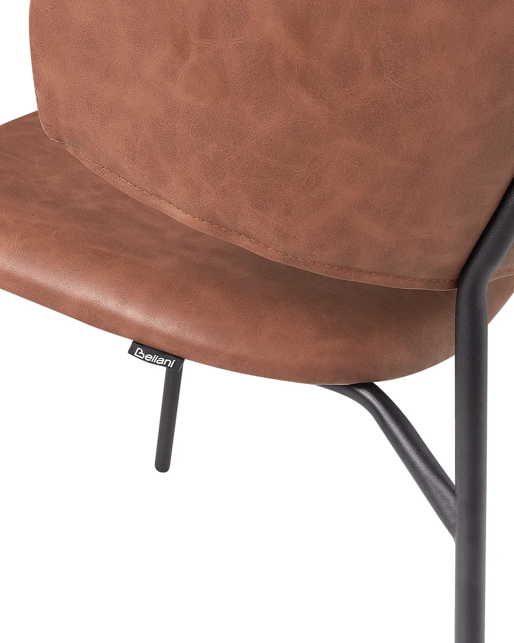 Set of 2 Dining Chairs KENAI Faux Leather Brown_939012