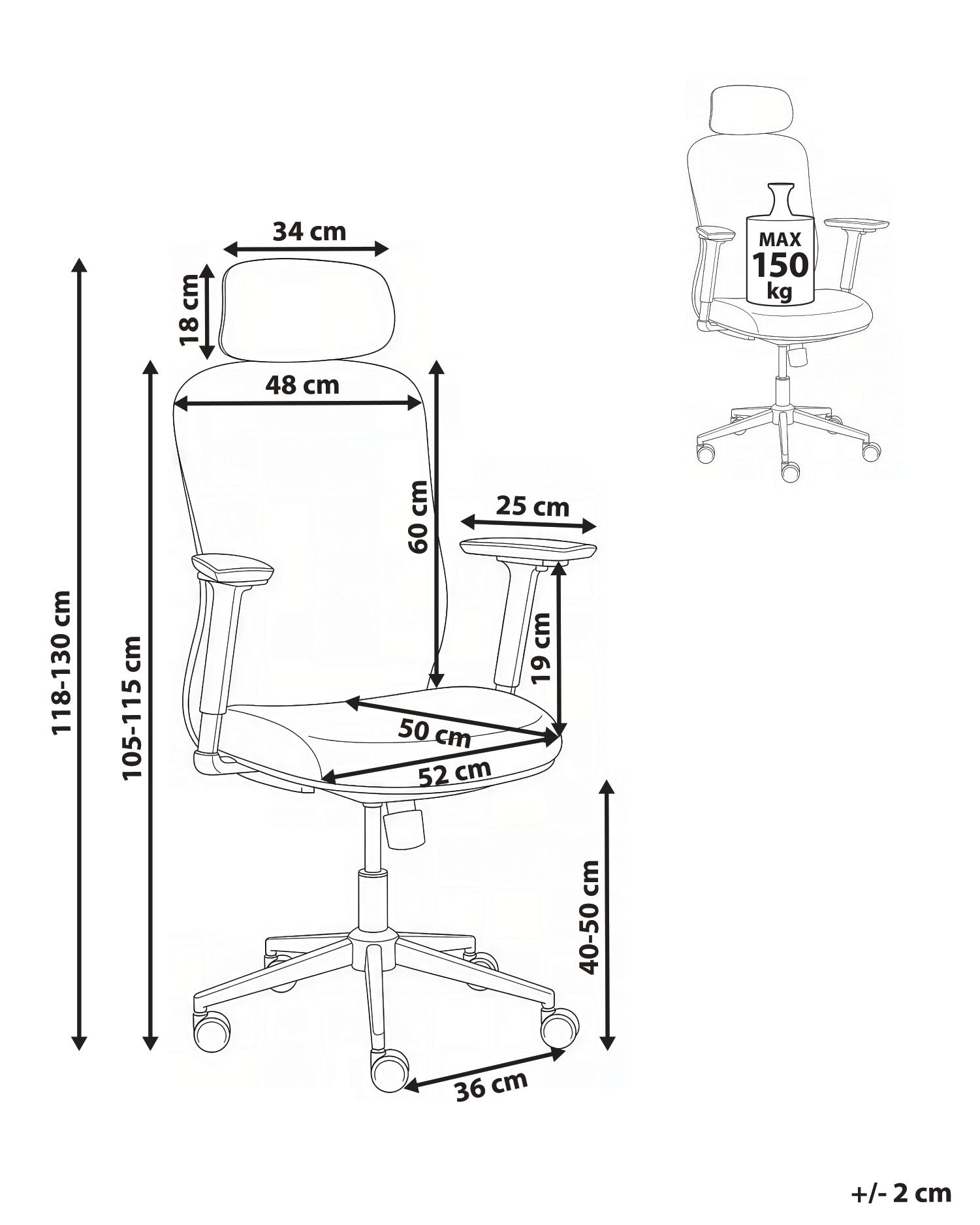 Sedia da ufficio ERVIONE Nero_1069767