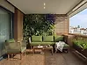 Garden Lounge Set with Table 4 Seater CREMONA Acacia Wood Dark Brown/ Green Left Hand
