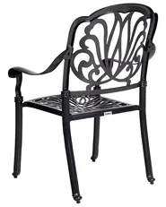 Set di 4 sedie da giardino con cuscini ANCONA Metallo Nero_806905
