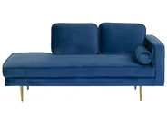 Right-Hand Chaise Longue MIRAMAS Velvet Navy Blue_739185
