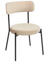 Set of 2 Dining Boucle Chairs Light Beige ALLISON_929046