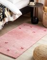 Vlnený koberec gabbeh 80 x 150 cm ružový YULAFI_855768