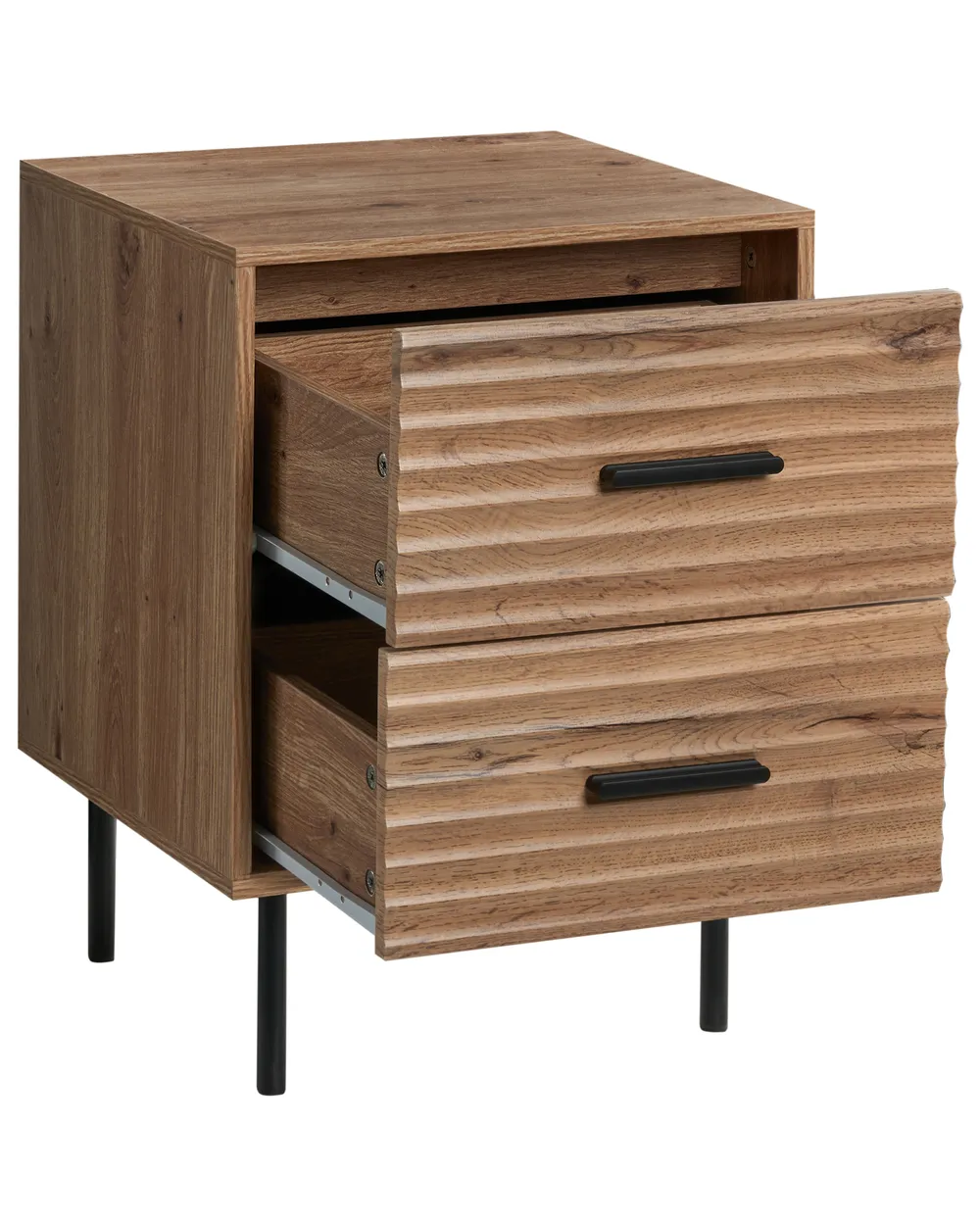 2 Drawer Bedside Table WALGETT Light Brown_1076351