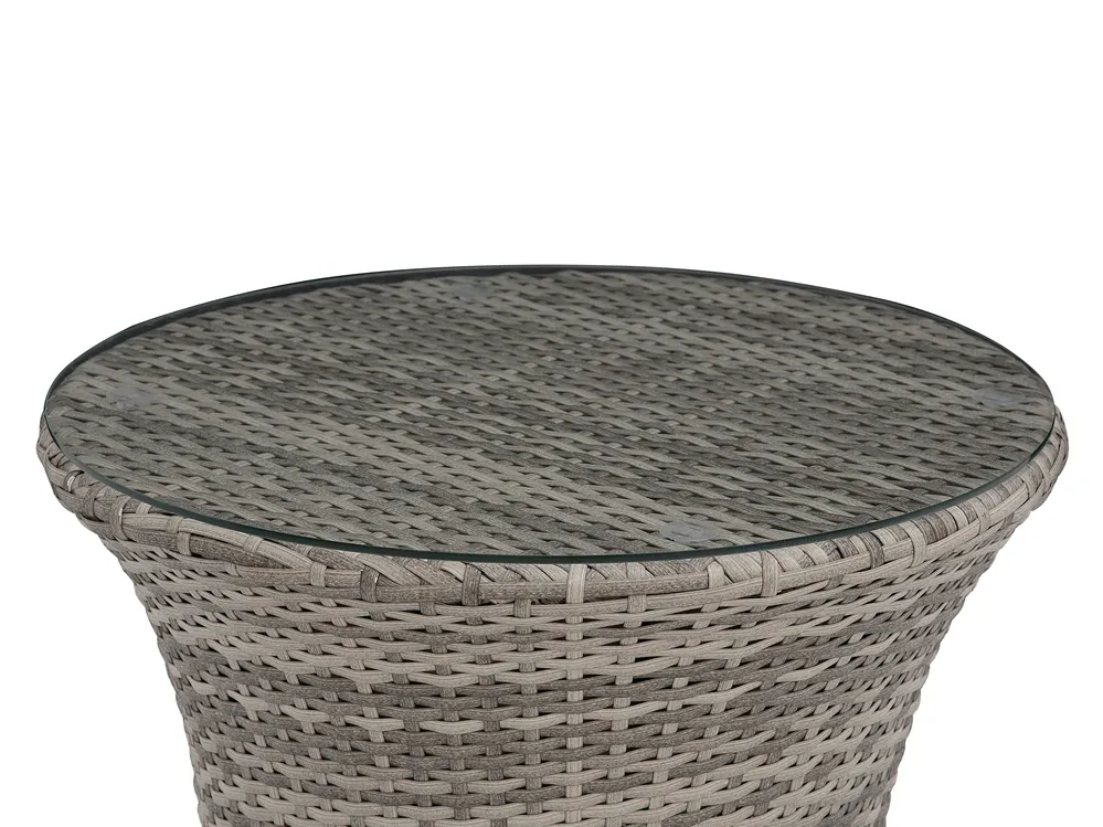 Set bistrot con cuscini CAPRI Rattan sintetico (PE) Grigio_737833