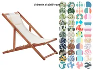 Skladacia plážová stolička AVELLINO s náhradnými poťahmi Akáciové drevo Tmavohnedá_860133