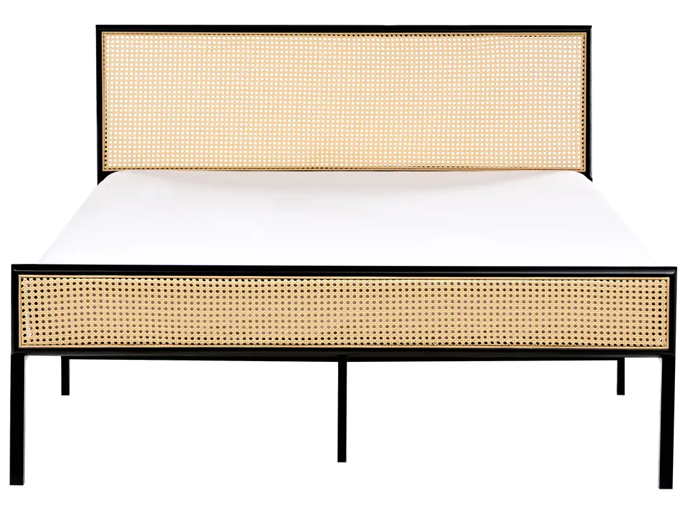 Bett mit Lattenrost Polyrattan AVANTON 140 x 200 cm Schwarz_976639