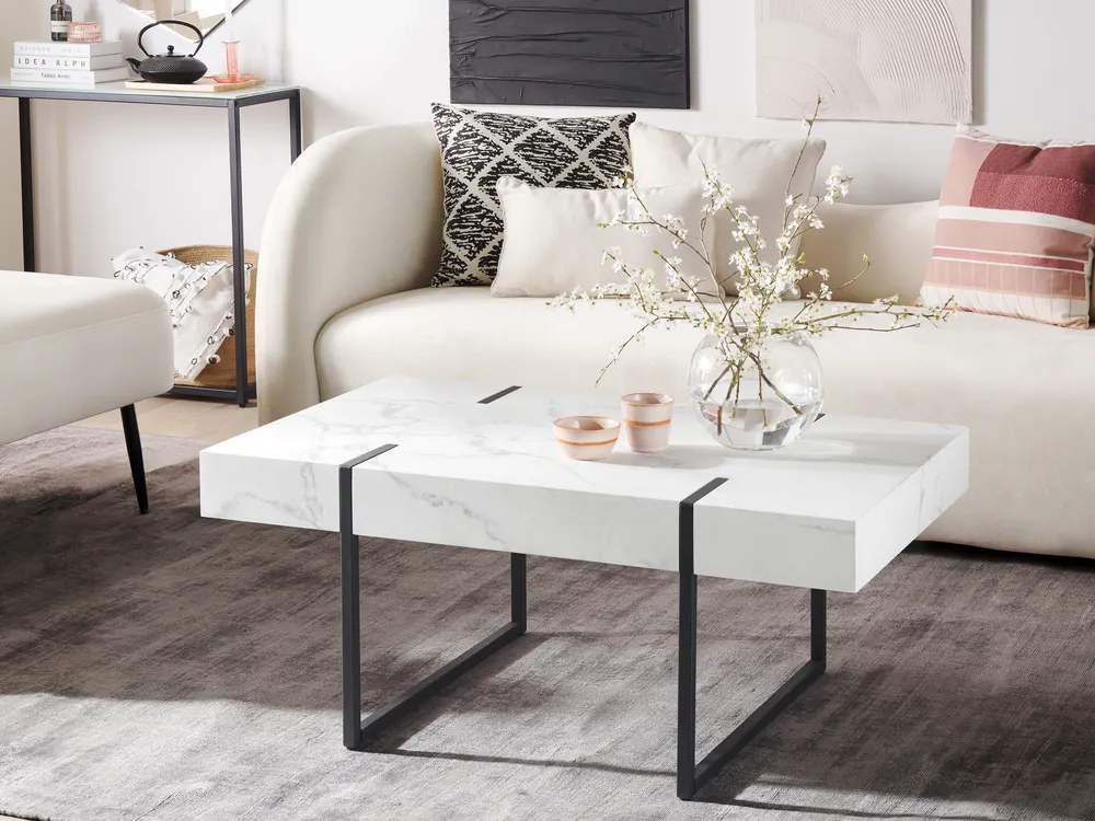 Coffee Table MERCED White Marble