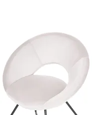Sedia da pranzo RACHEL Velluto Bianco sporco_860876